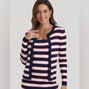 NEW 89th & Madison Stripe Cardigan. Medium